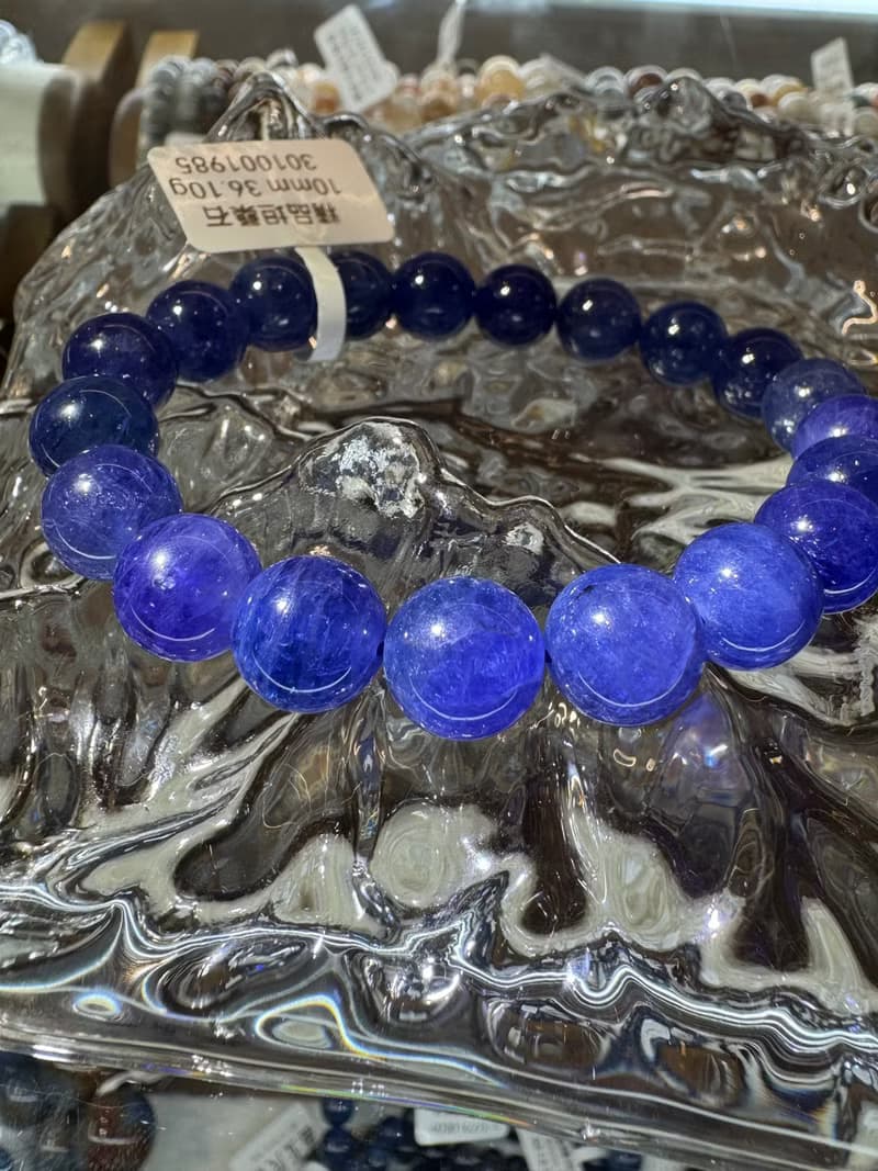 天然濃色坦桑石丹泉石10mm36.10g手珠水晶提升專注力正能量人緣