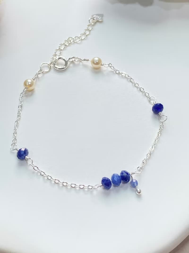 九月誕生石  藍寶石造型手鍊 氣質款