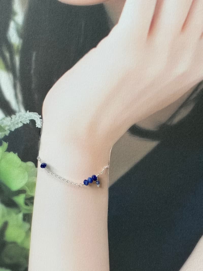 九月誕生石  藍寶石造型手鍊 氣質款