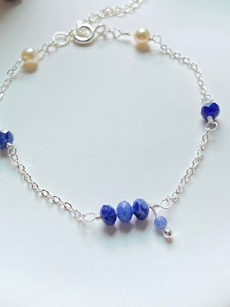 九月誕生石  藍寶石造型手鍊 氣質款