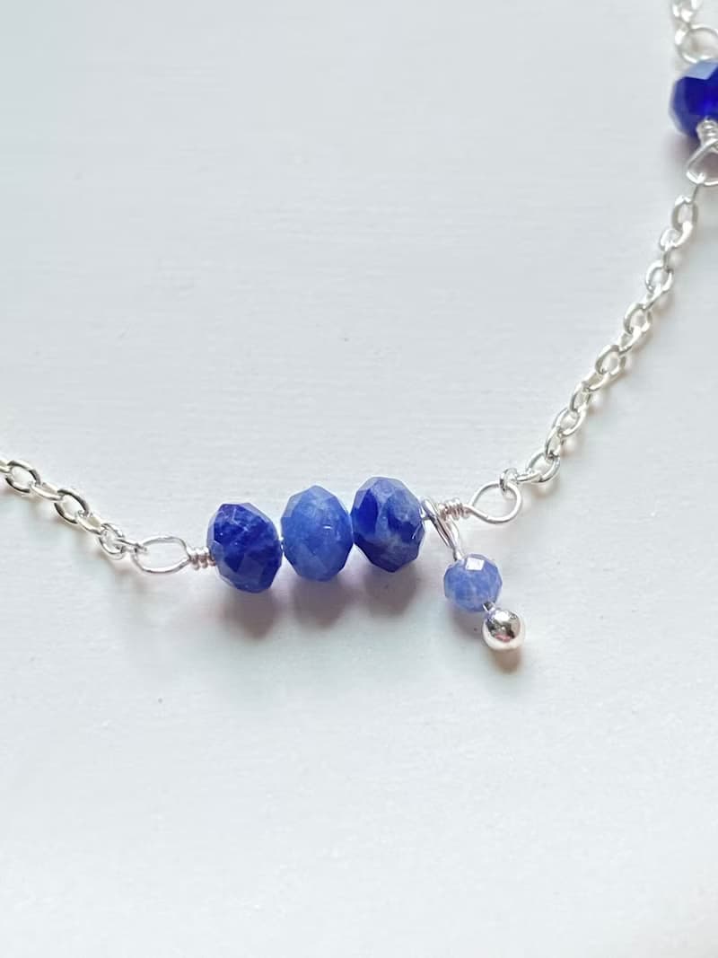九月誕生石  藍寶石造型手鍊 氣質款