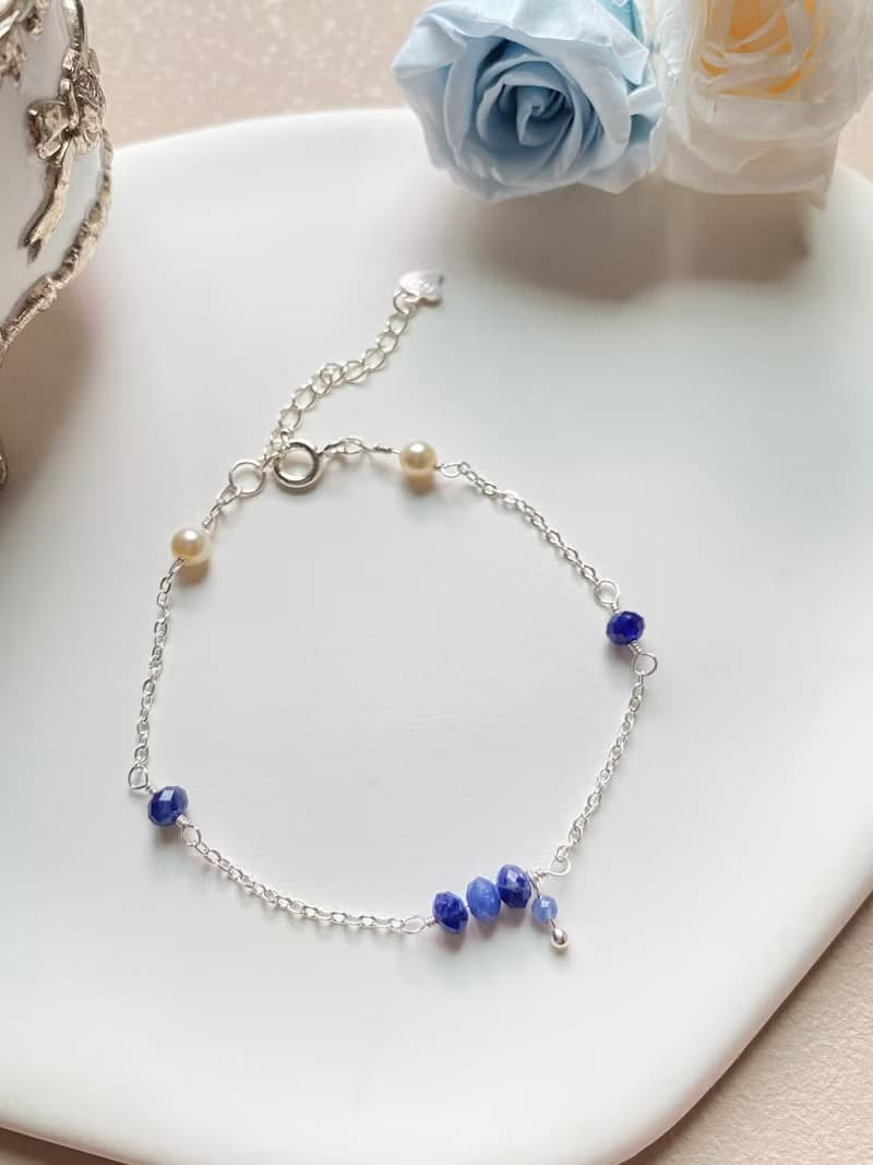 九月誕生石  藍寶石造型手鍊 氣質款