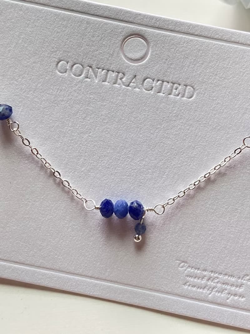 九月誕生石  藍寶石造型手鍊 氣質款