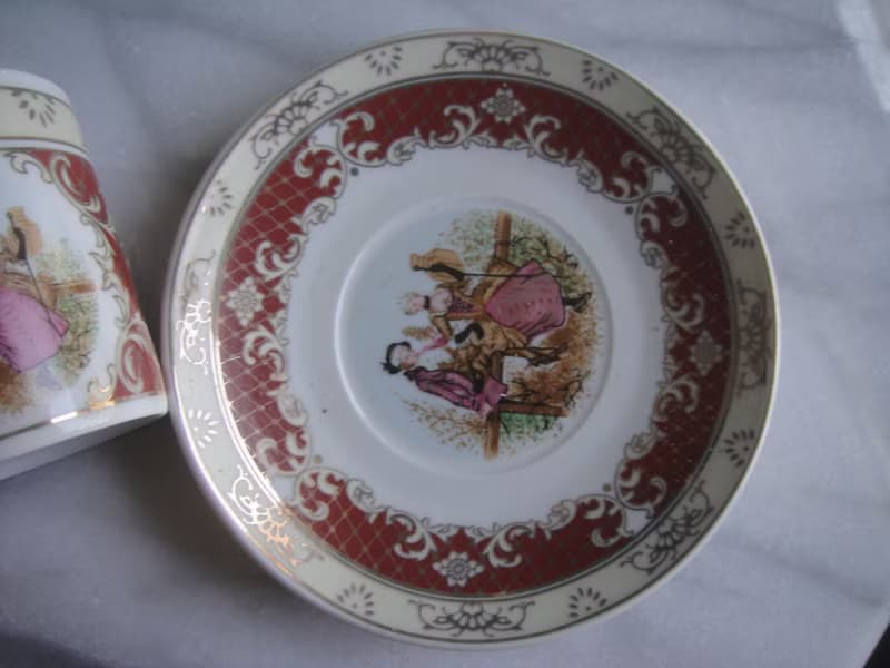 【老時光 OLD-TIME】早期二手歐美風格茶具組(四杯四盤為一組)