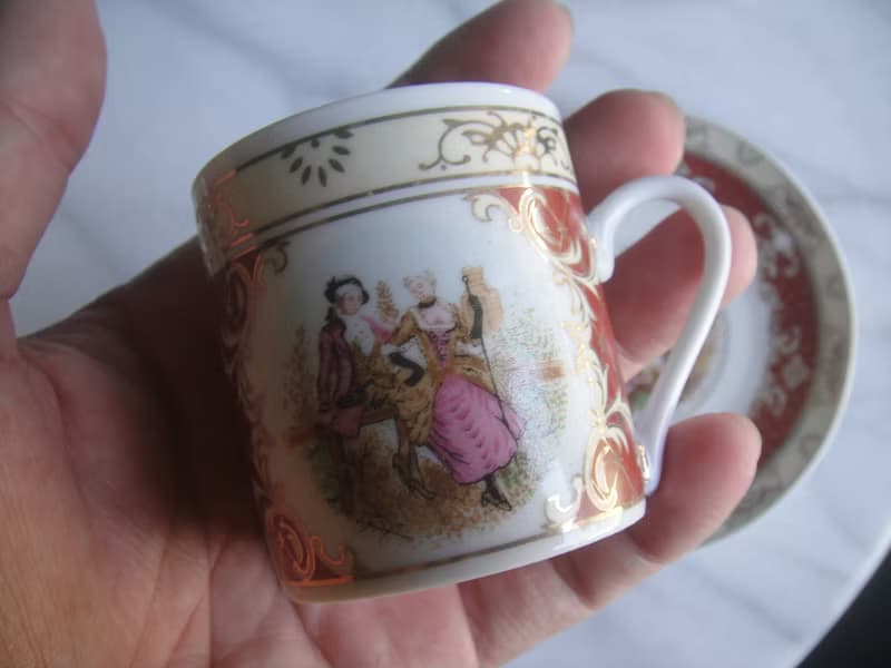 【老時光 OLD-TIME】早期二手歐美風格茶具組(四杯四盤為一組)