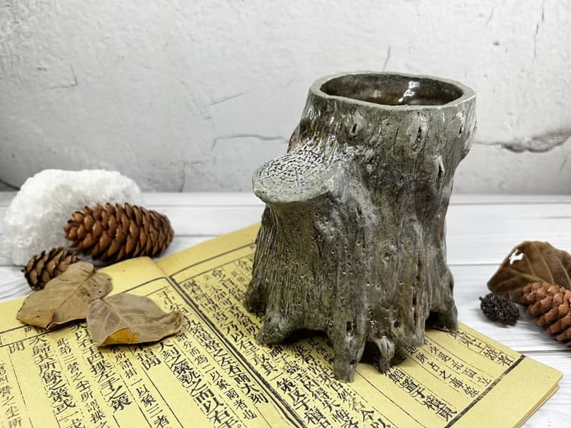 手作 手捏陶 柴燒花器 花瓶 筆筒 收納筒