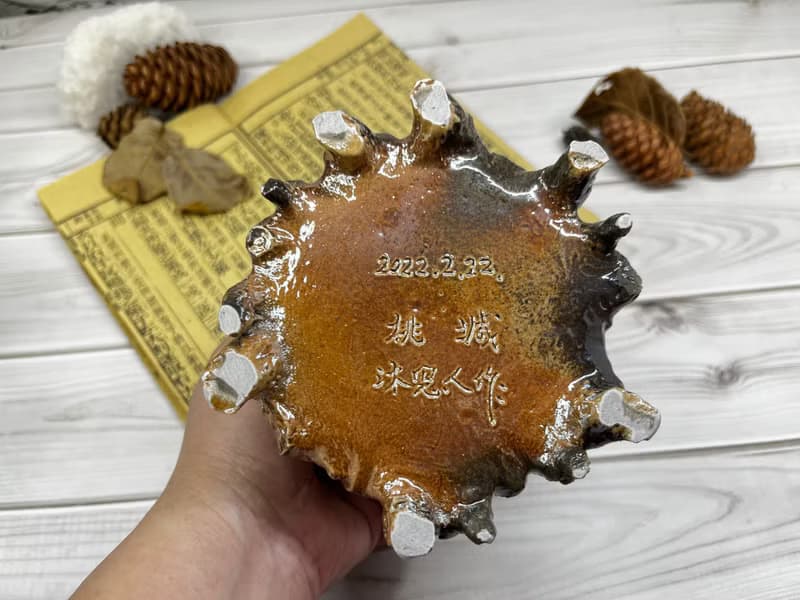 手作 手捏陶 柴燒花器 花瓶 筆筒 收納筒