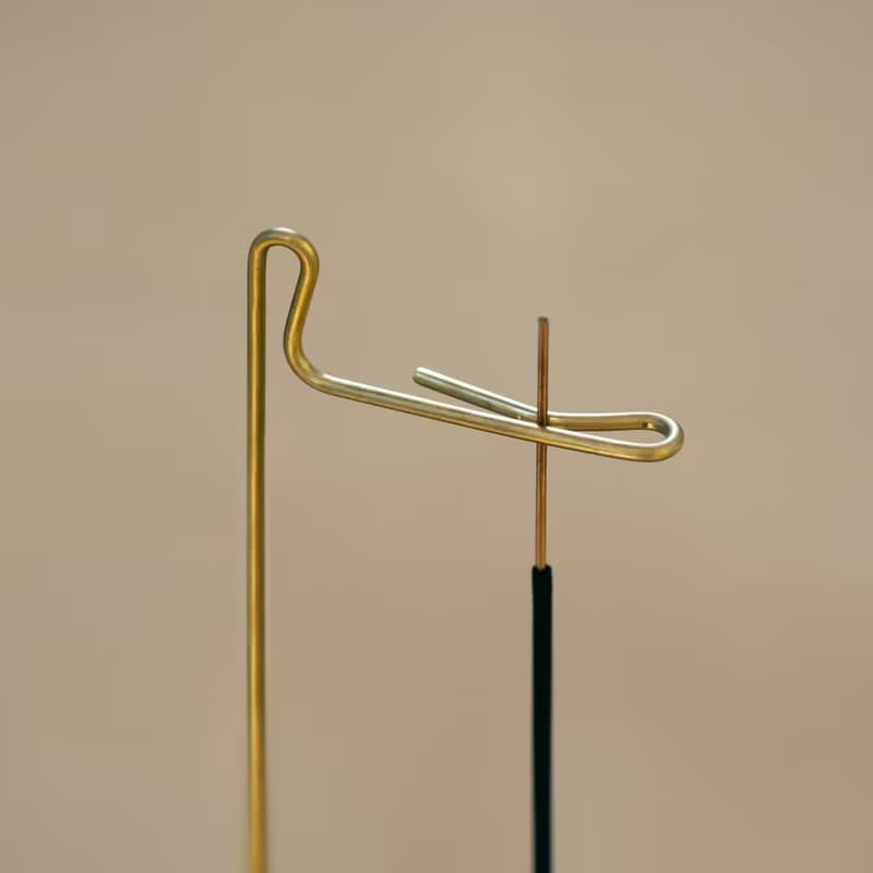 黃銅懸浮線香座 | 附玻璃杯 可作單枝花器 黑胡桃木