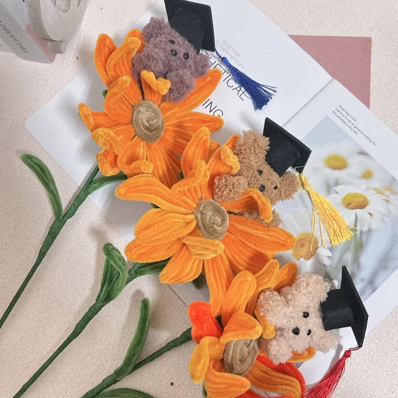【手工訂製】畢業花束 向日葵花束 小熊花束