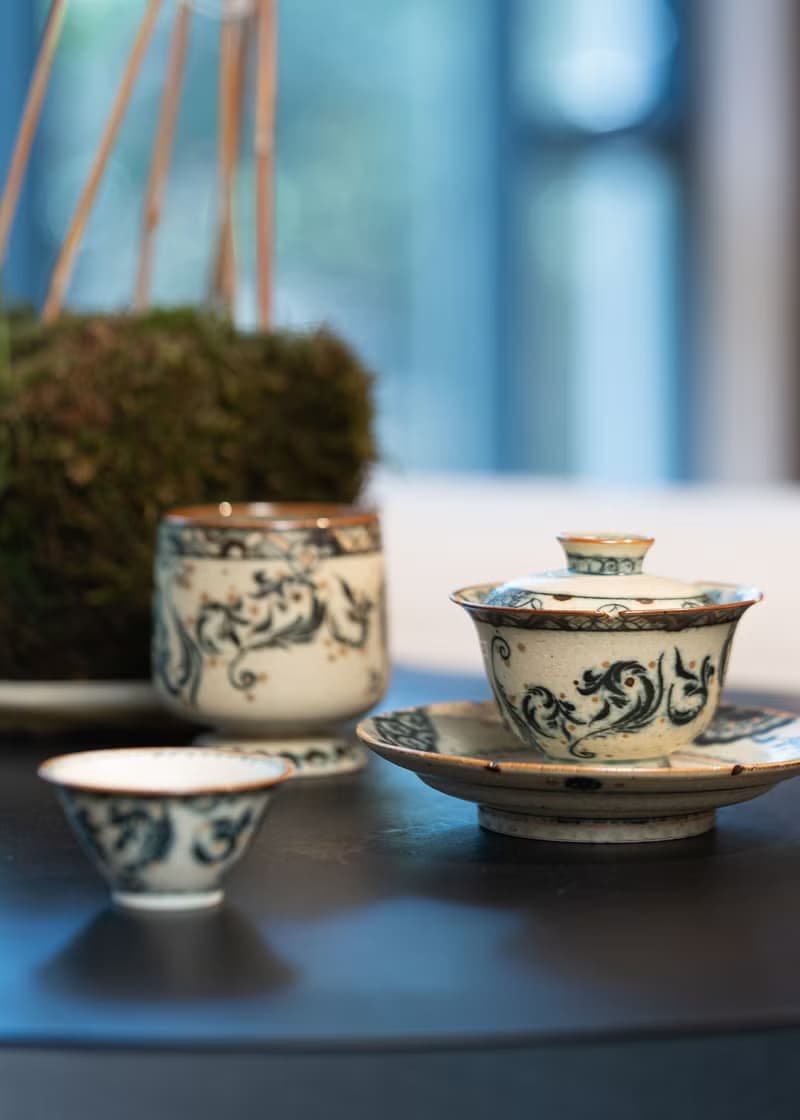 中華唐風人氣手繪敦煌唐草紋 景德鎮手工製作蓋碗 咖啡杯 盤 茶杯
