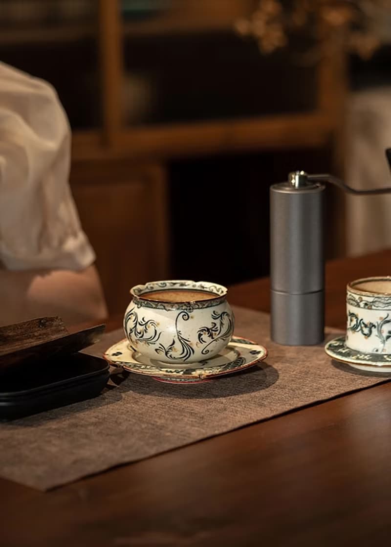 中華唐風人氣手繪敦煌唐草紋 景德鎮手工製作蓋碗 咖啡杯 盤 茶杯