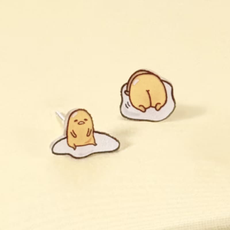 Gudetama經典系列-蛋黃哥造型耳環組-美食款