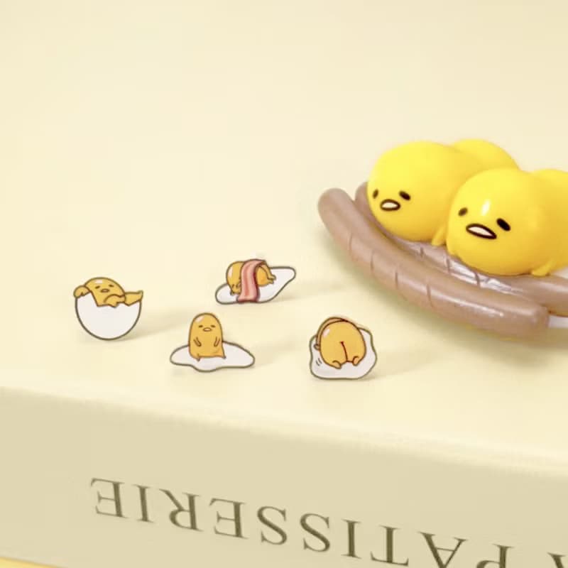 Gudetama經典系列-蛋黃哥造型耳環組-美食款