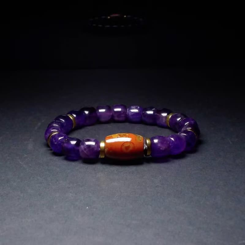 戰國南紅搭配紫水晶 男手鍊 男手環 手鏈 QBR-00060