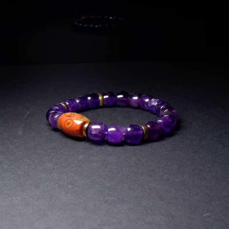 戰國南紅搭配紫水晶 男手鍊 男手環 手鏈 QBR-00060