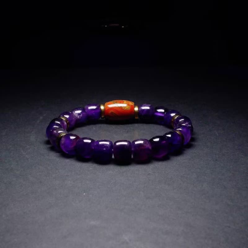 戰國南紅搭配紫水晶 男手鍊 男手環 手鏈 QBR-00060