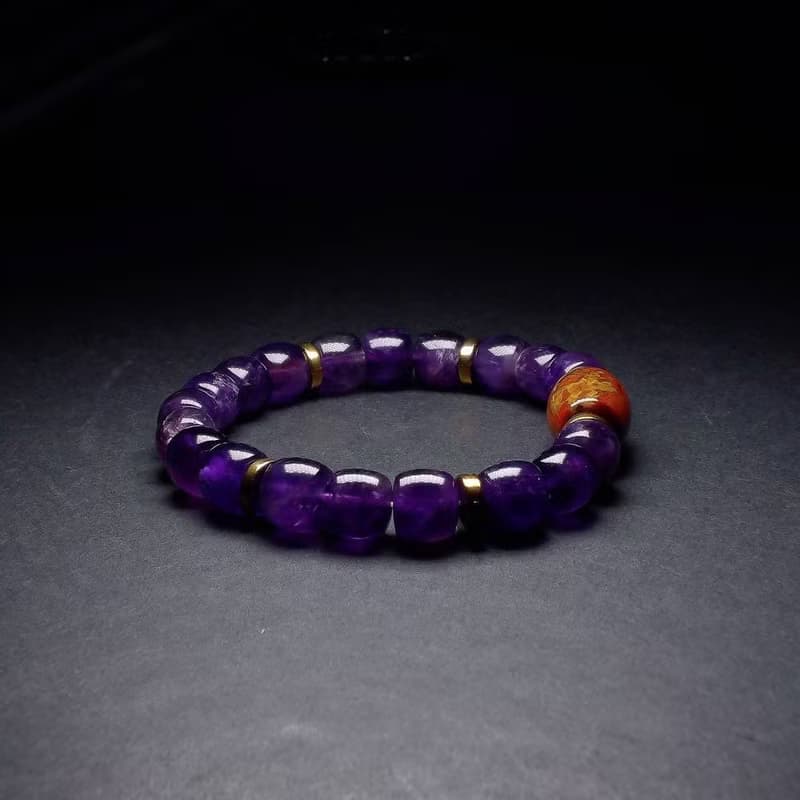 戰國南紅搭配紫水晶 男手鍊 男手環 手鏈 QBR-00060