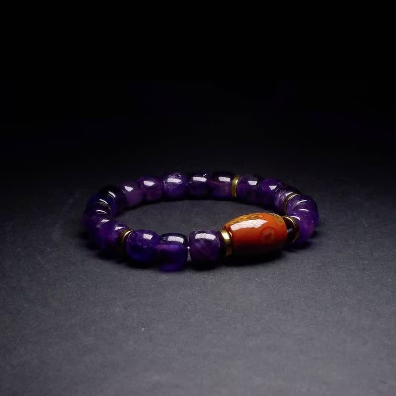 戰國南紅搭配紫水晶 男手鍊 男手環 手鏈 QBR-00060