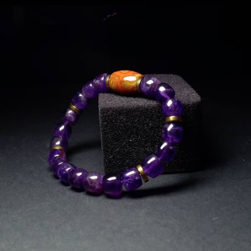 戰國南紅搭配紫水晶 男手鍊 男手環 手鏈 QBR-00060