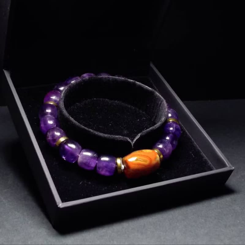 戰國南紅搭配紫水晶 男手鍊 男手環 手鏈 QBR-00060