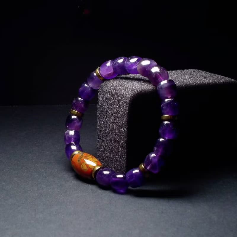 戰國南紅搭配紫水晶 男手鍊 男手環 手鏈 QBR-00060