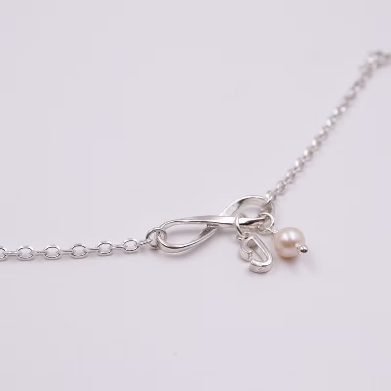 幸運無限珍珠字母手鍊 / 腳鍊