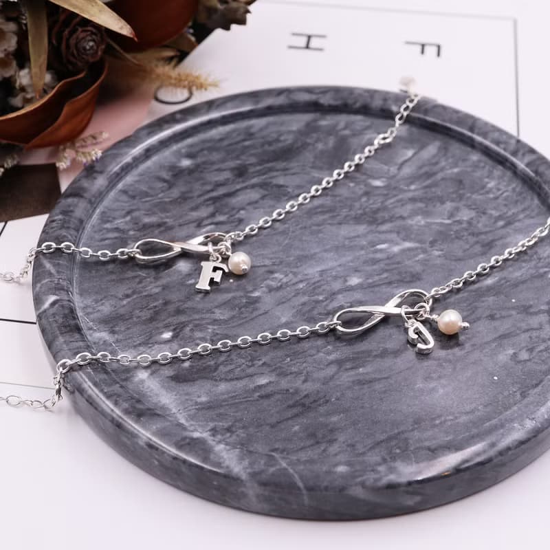 幸運無限珍珠字母手鍊 / 腳鍊