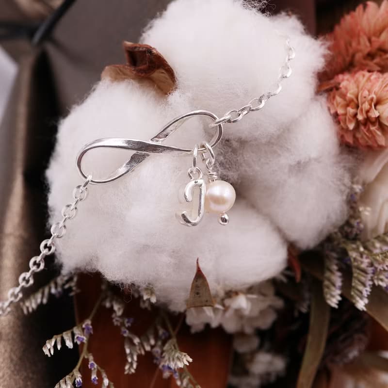 幸運無限珍珠字母手鍊 / 腳鍊