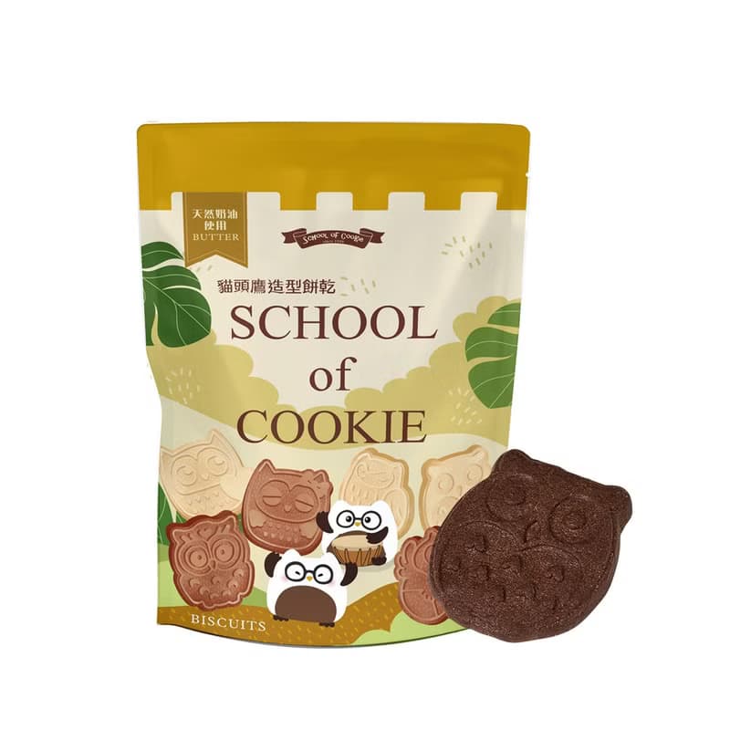 貓頭鷹造型巧克力餅乾220g  Chocolate Cookie (裸餅入夾鏈袋)