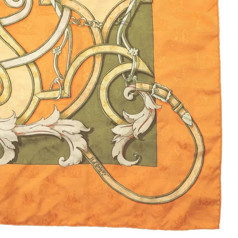 エルメス カレ 90 帝王学 バヤデール オレンジ スカーフ - 01228