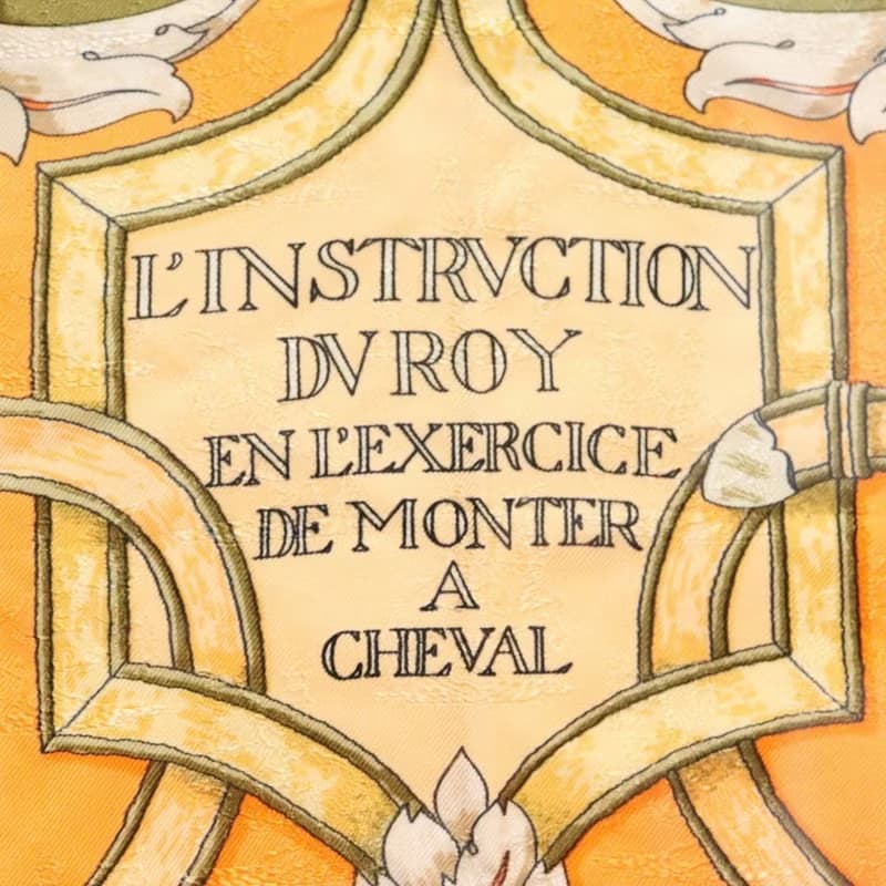 エルメス カレ 90 帝王学 バヤデール オレンジ スカーフ - 01228