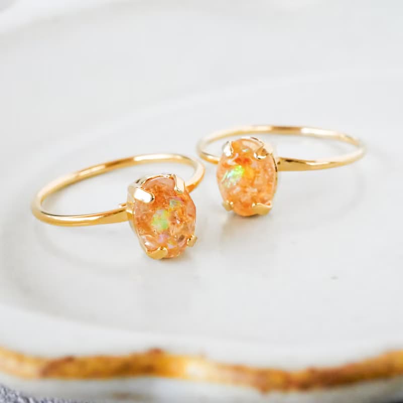 金木犀入り　オーバル ボタニカルリング　キンモクセイ