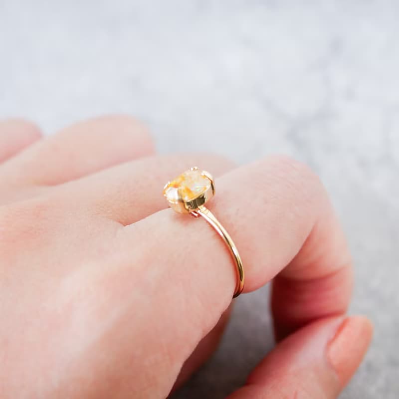 金木犀入り　オーバル ボタニカルリング　キンモクセイ