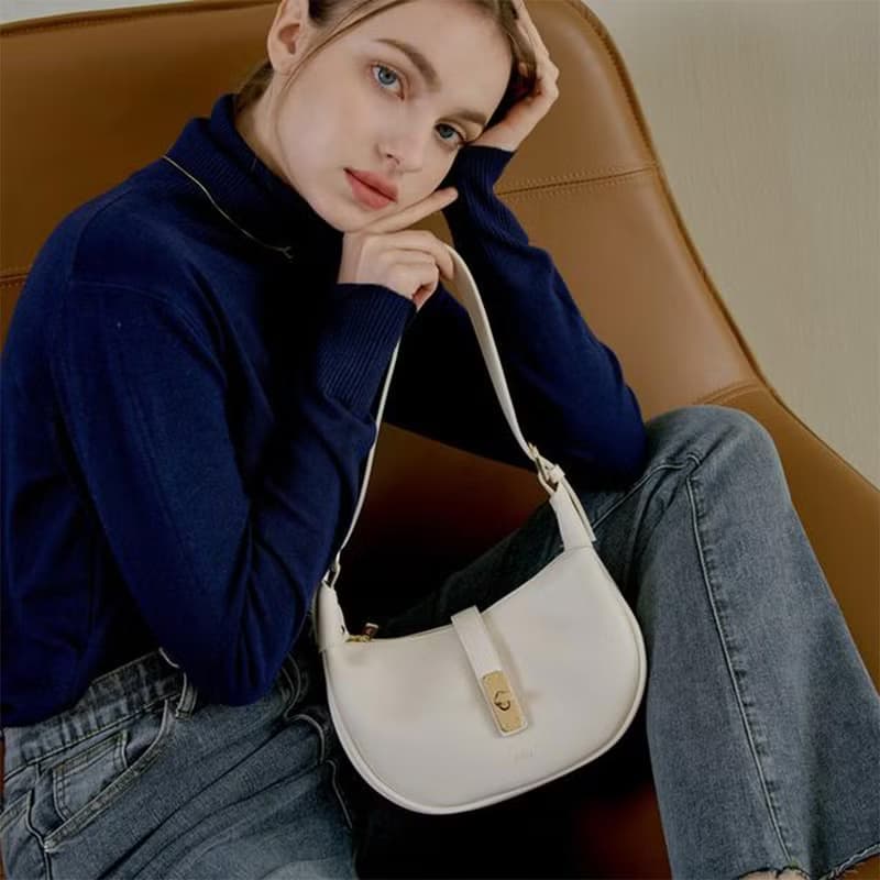韓國JUDY BAG | 奶白色 | 牛角包袋 | 手袋單肩包