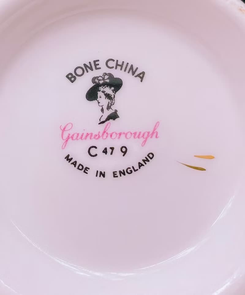 1950年英國骨瓷粉紅玫瑰花束奶壺糖碗庫存品