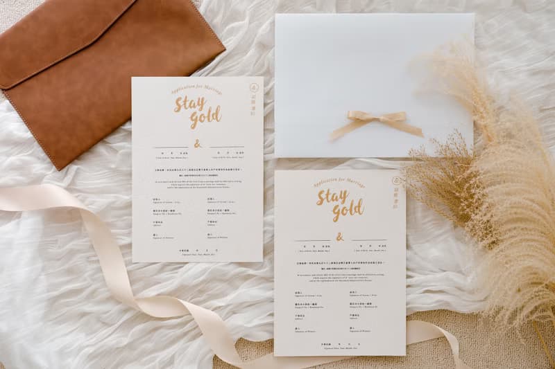【情人節禮物】&系列 結婚書約 / StayGold 手繪花卉 書約+封套組