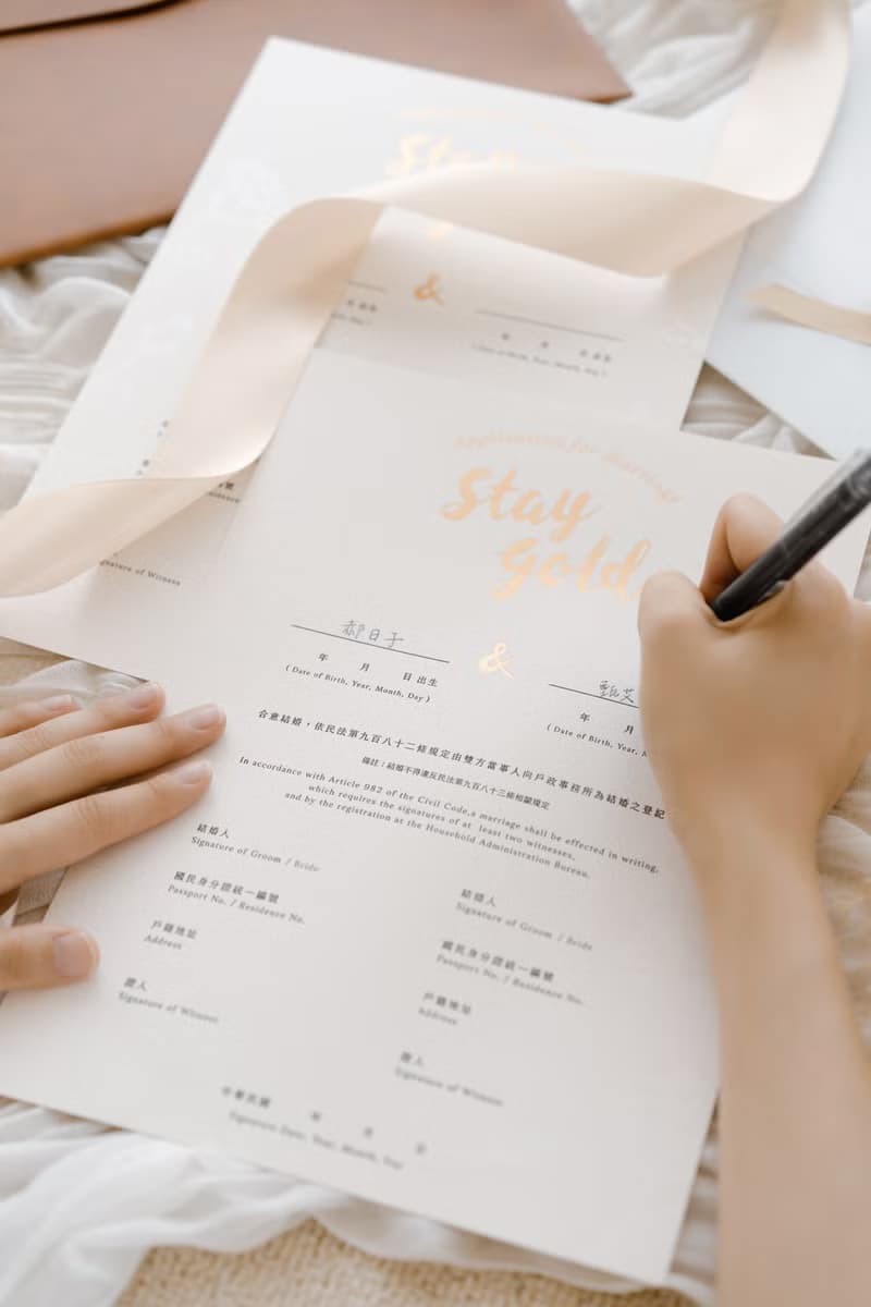 【情人節禮物】&系列 結婚書約 / StayGold 手繪花卉 書約+封套組