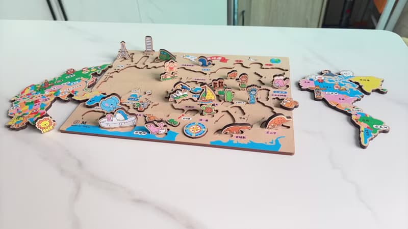 3D積木拼圖 木製世界拼圖 MAP世界地圖 認識世界 認識亞洲