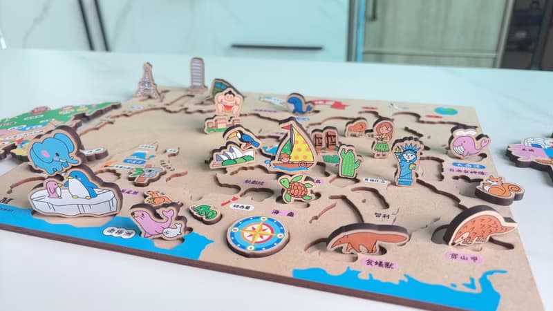 3D積木拼圖 木製世界拼圖 MAP世界地圖 認識世界 認識亞洲