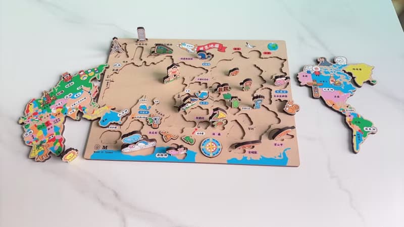 3D積木拼圖 木製世界拼圖 MAP世界地圖 認識世界 認識亞洲