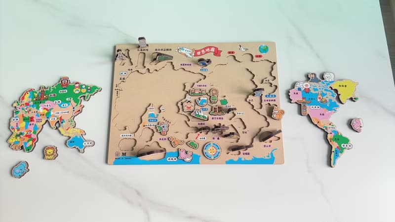 3D積木拼圖 木製世界拼圖 MAP世界地圖 認識世界 認識亞洲