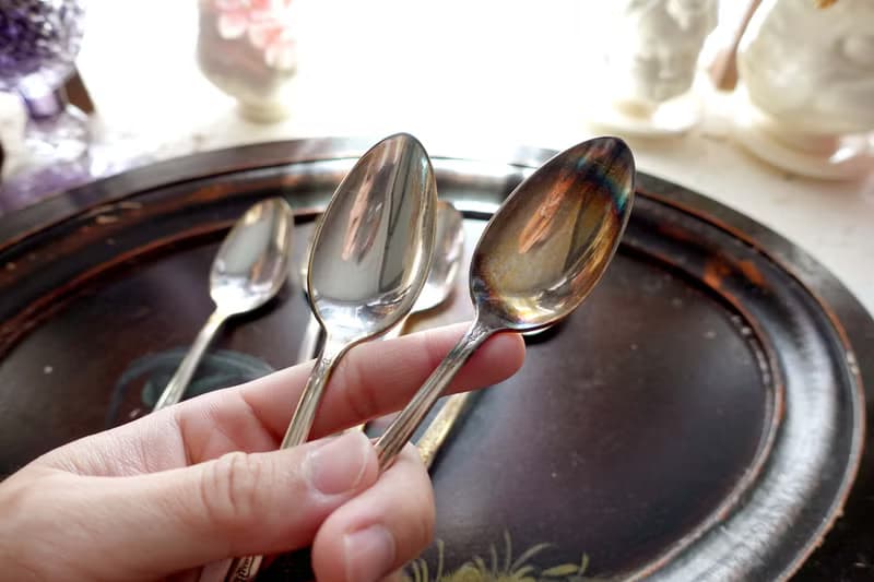 美國中古電鍍純銀一套6件湯匙餐具碟子叉子 高級二手古著珠寶首飾