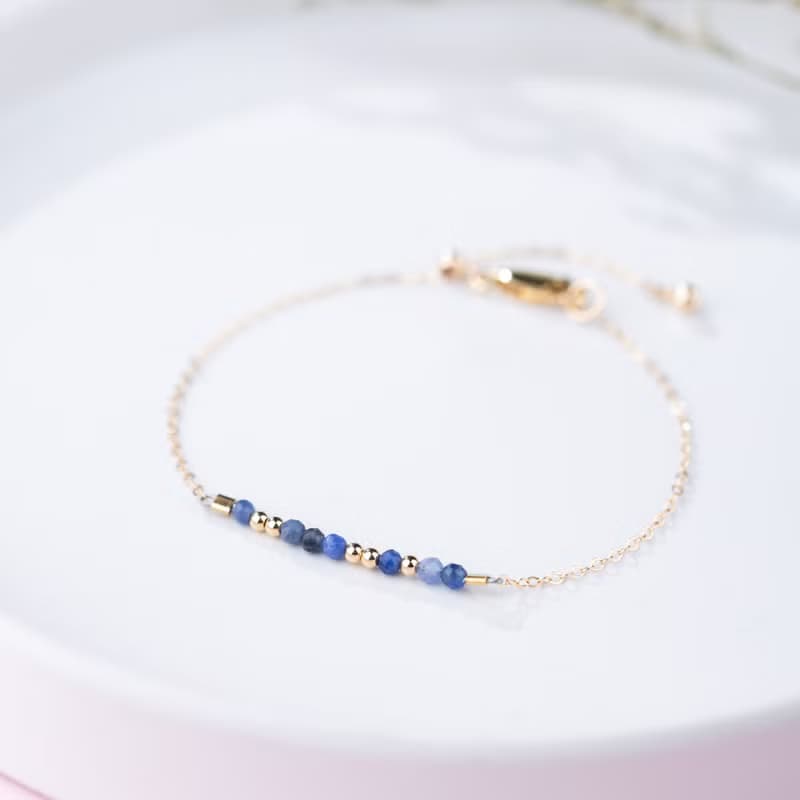 蘇打石摩斯密碼 14KGF手鍊