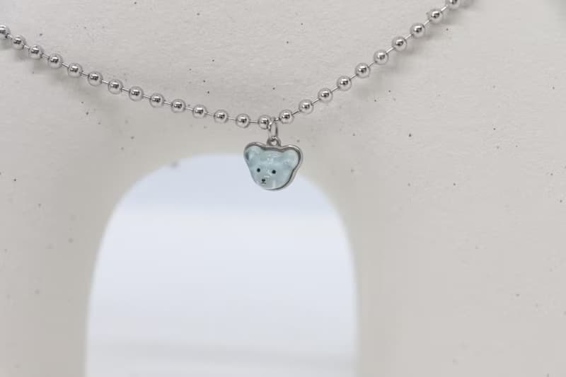 (Surgical Steel) Adorable Teddy Bear Pendant 3mm Ball Cain Necklace Sweet Animal