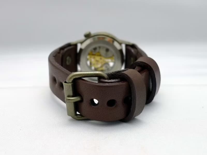 手作り時計 HandCraftWatch 手巻きBrass Men's32mm ローマ数字 GD/BR (BHW057ローマ)