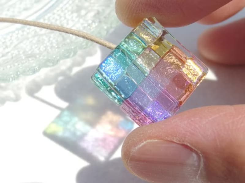【Rainbow】【Special】幸せガラス(しあわせ【幸】)ネックレス【アロマペンダントに変更可】【受注制作】