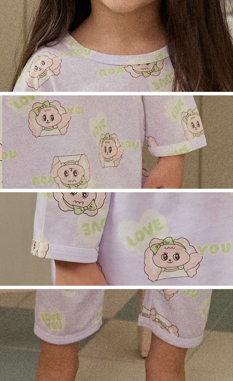 愛心緞帶狗狗-【寬鬆】植纖衣長袖韓國童裝-K60309