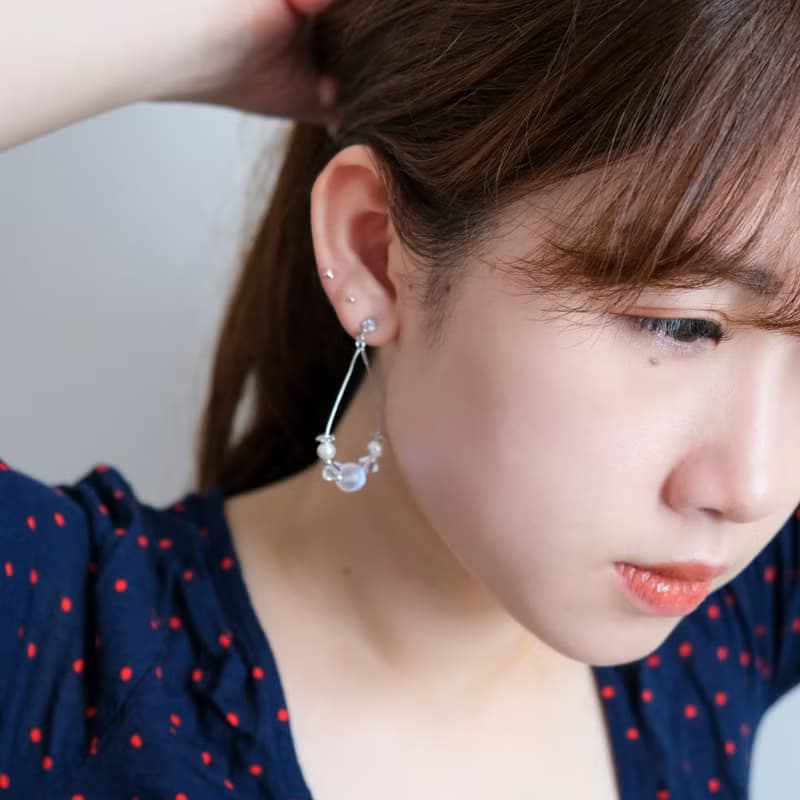 Jodie | Swarovski 水晶月亮石玻璃珠水滴型耳環