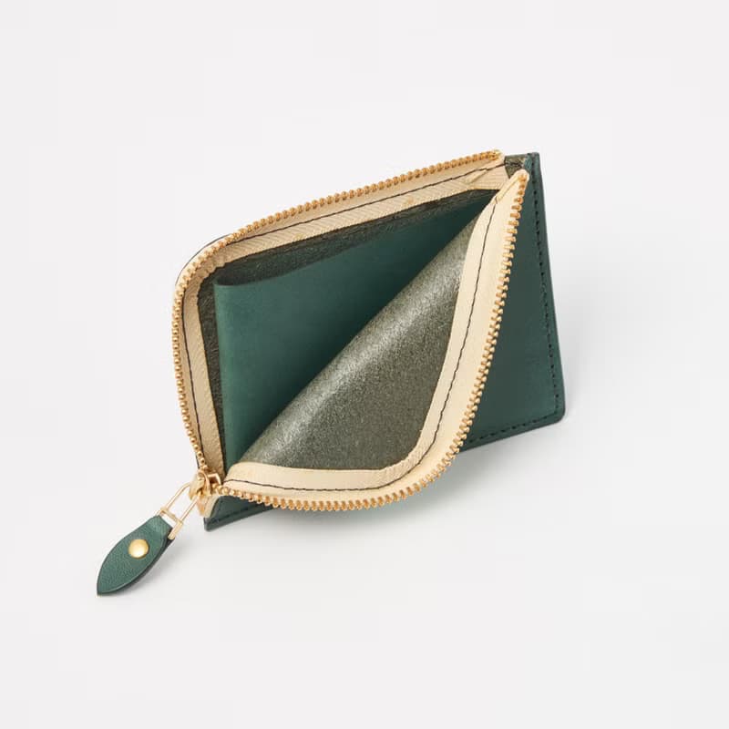 L型拉鍊零錢包 L Zip Coin Wallet / 墨綠 DarkGreen / 免費刻字