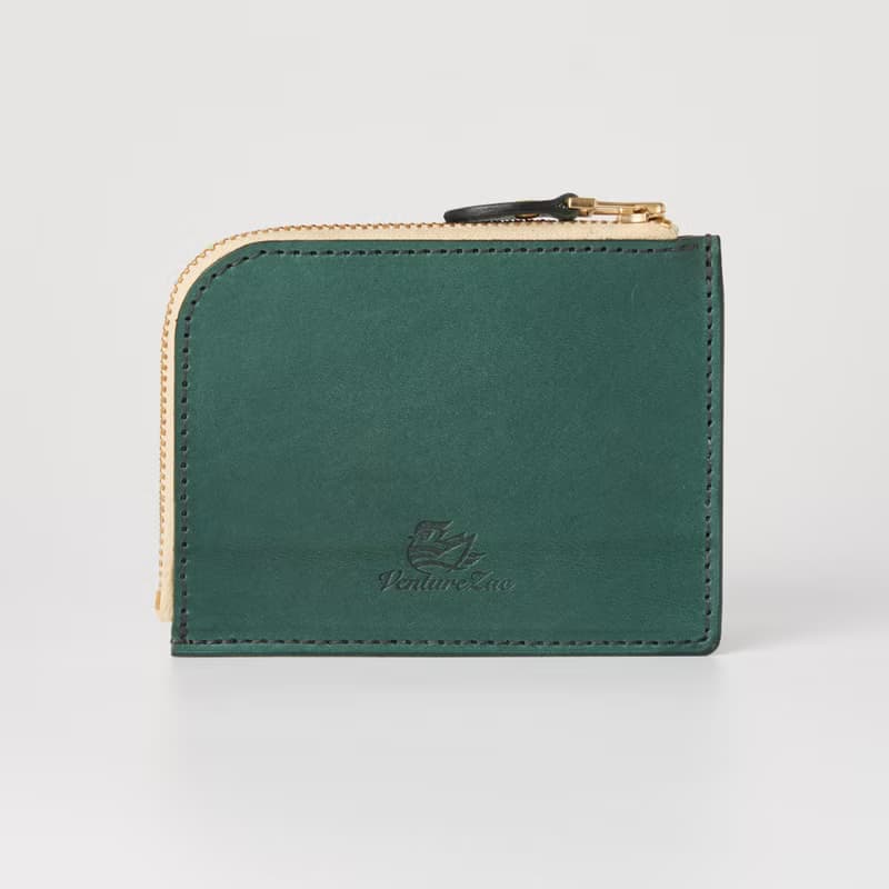 L型拉鍊零錢包 L Zip Coin Wallet / 墨綠 DarkGreen / 免費刻字